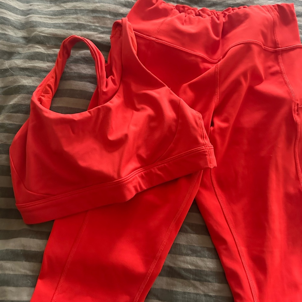 Athleta Red Activewear Set-Size Small